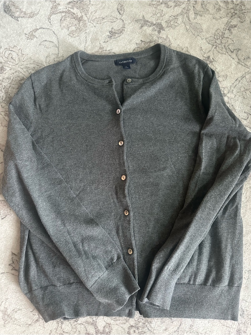Lands' End Heather Gray Cardigan